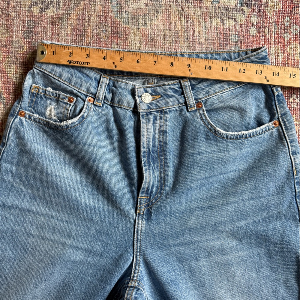 TopShop Petite Moto Women's Wide leg Blue Jeans W30 - Picture 2 of 8